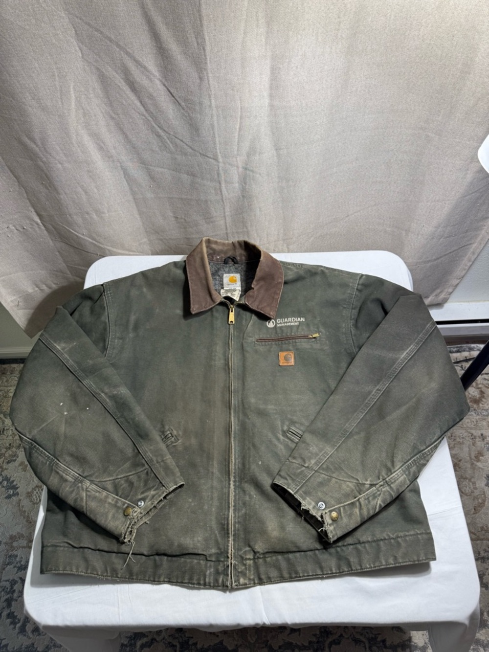 Vintage Carhartt J97 MOS Faded and Distressed Detroit Blanket Line Jacket Sz 2XL